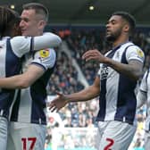 Jed Wallace and Brandon Thomas-Asante celebrate the opener against QPR last time but Albion sacrificed a 2-0 home lead against the Rs (Photo by Adam Fradgley/West Bromwich Albion FC via Getty Images).
