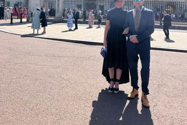 Mr Pitt and his wife at Buckingham Palace