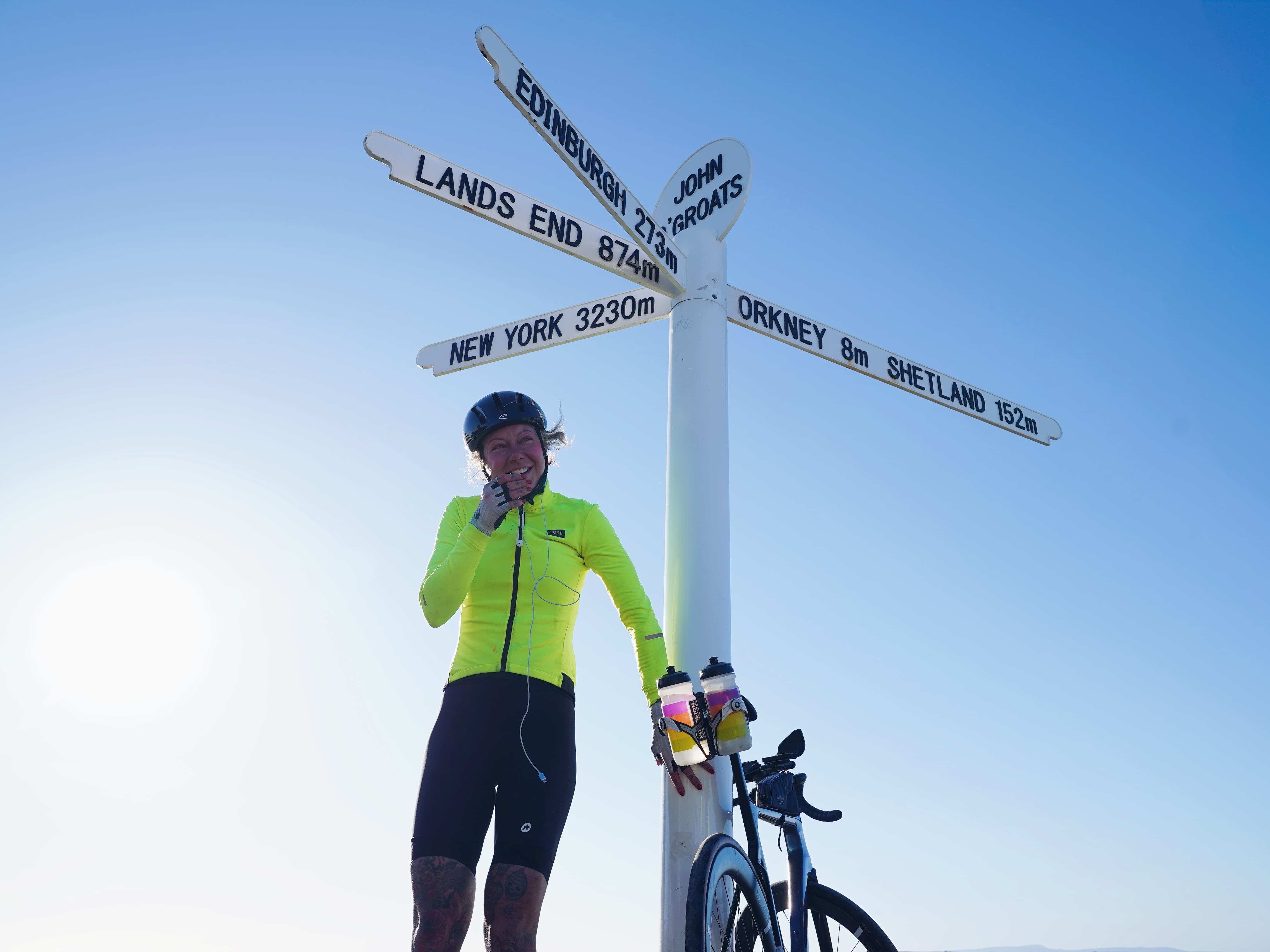 Cyclist with rare condition breaks record for cycling length of UK and back