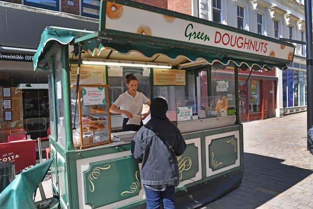 Green's Doughnuts is a visible and vibrant part of Wolverhampton city centre
