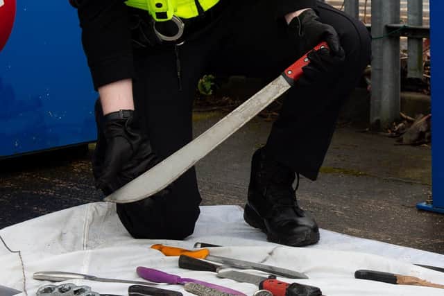 Some items handed in include machetes, knuckle dusters, flick knives and even firearms