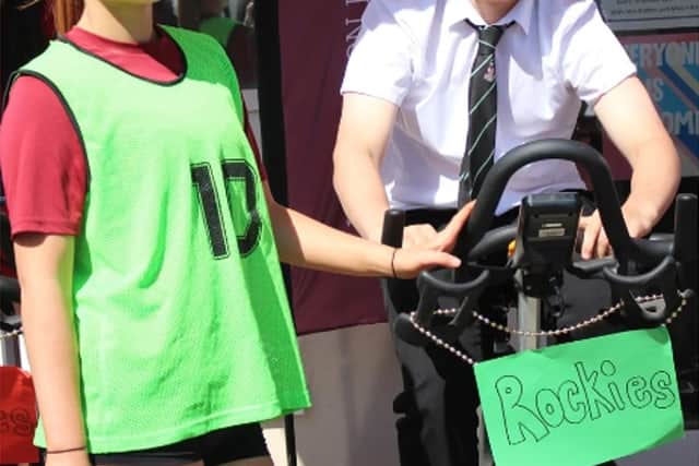 Gracie Leigh Edwards (Year 10 Rockies Sports Captain) showing her support for Alfie Haynes (Year 10 student)