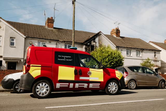 The aftermath of a house fire in Holyhead Road, Wednesbury.