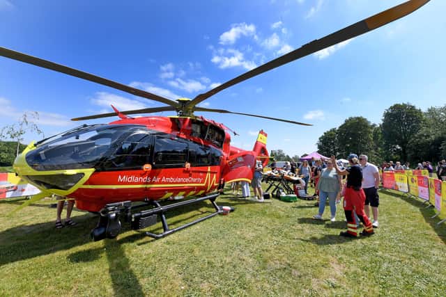 People were able to get a close-up look at one of the charity's helicopters.