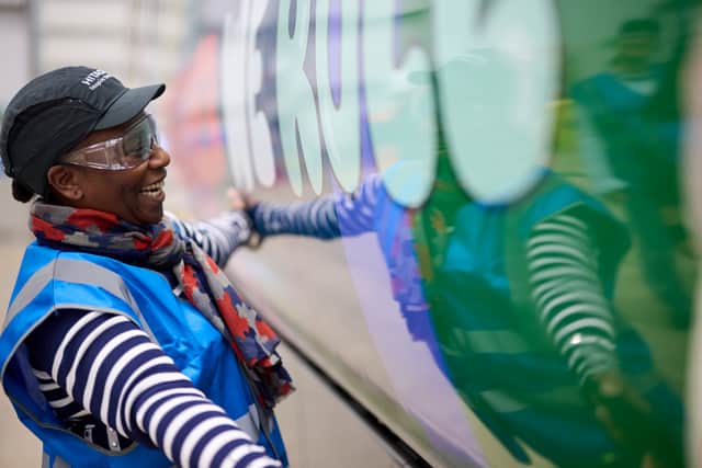 Onboard Customer Service Assistant Marvia Norman at the unveiling of the new train