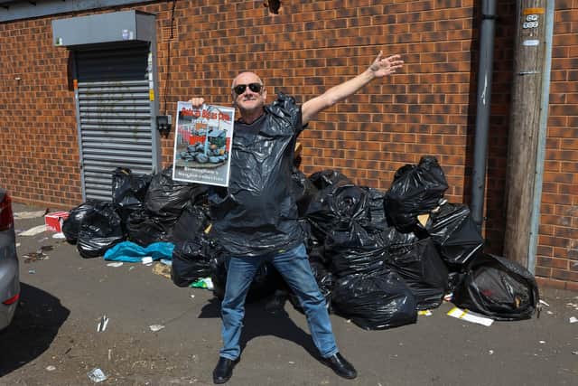 Kevin Beresford with his Birmingham rubbish Calendar  in  Birmingham. 