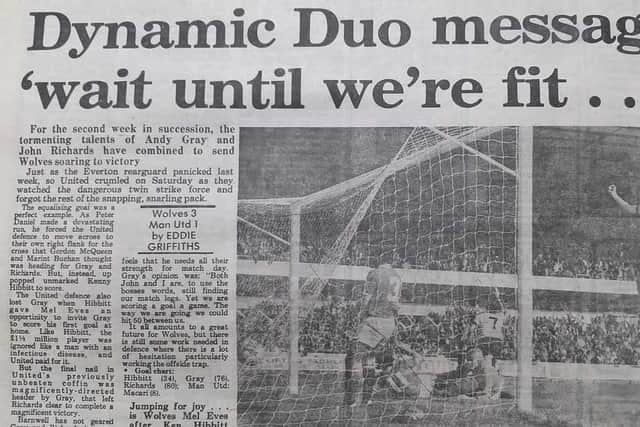 How the Express & Star reported Andy Gray's home debut as Wolves beat Manchester United 3-1