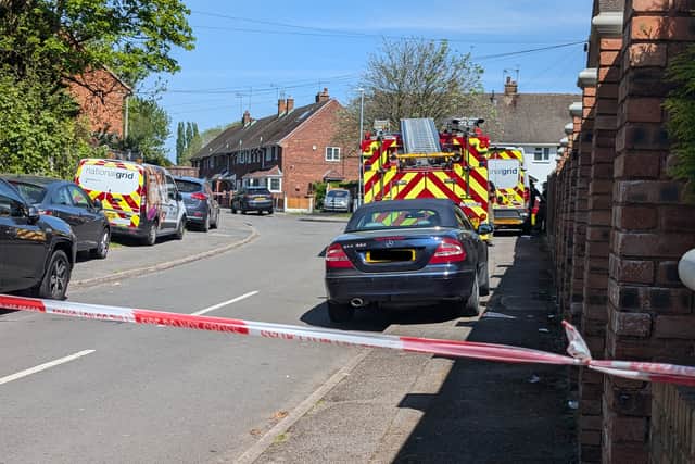 West Midlands Police and West Midlans Fire remain at the scene of a blaze in Bloxwich