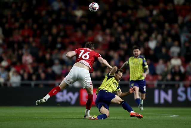 Jayson Molumby was dismissed late on at Bristol City before the hosts struck a winner. (Photo by Adam Fradgley/West Bromwich Albion FC via Getty Images)