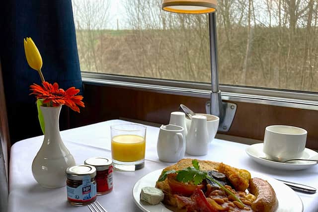 Full English Breakfast in Pullman on The Shakespeare Express