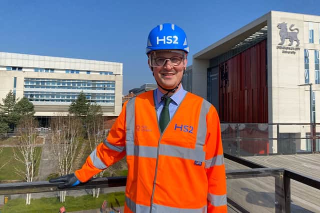 Darren Jones MP, Chief Secretary to the Treasury, at HS2 Curzon Street Station on Thursday, April 3. Credit: Alexander Brock. Permission for use for all LDRS partners.