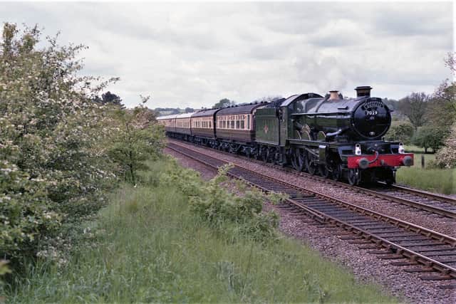 7029 'Clun Castle' with the first Shakespeare Express in 1985 at Danzey Green