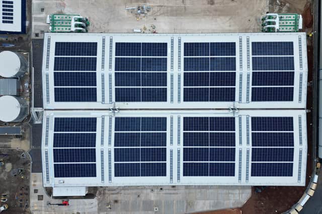 The cost of running the building will be eased by the range of solar panels on the main building's roof