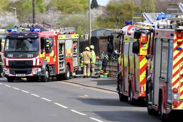 Fire crews at Rabone Lane, Smethwick, on Sunday