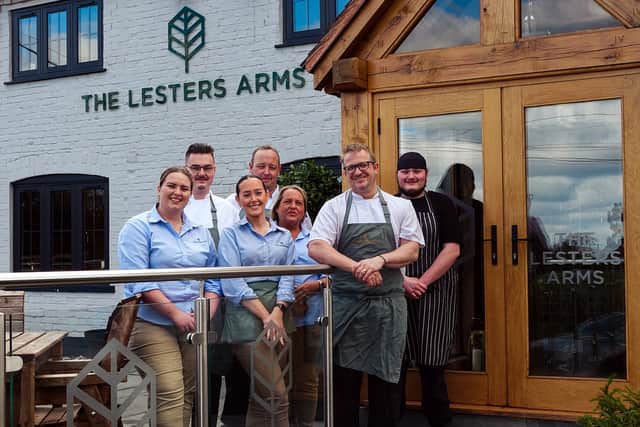 Head Chef Phil Jones (second from right) with some of the Lesters Arms team