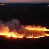 Gentleshaw Common as it was alight. Photo: Staffordshire.birdseye view photography