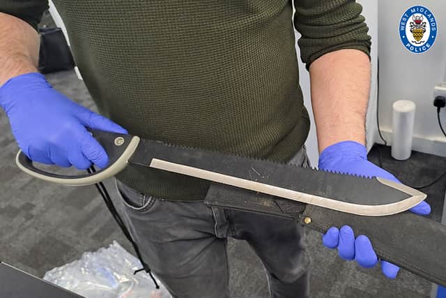 This machete was seized early this morning from an address in Birmingham