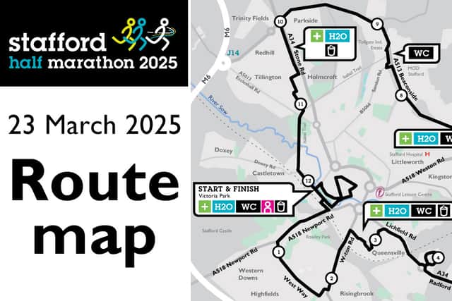 The Stafford Half Marathon will take a circular route around the outside of Stafford before finishing in the town centre
