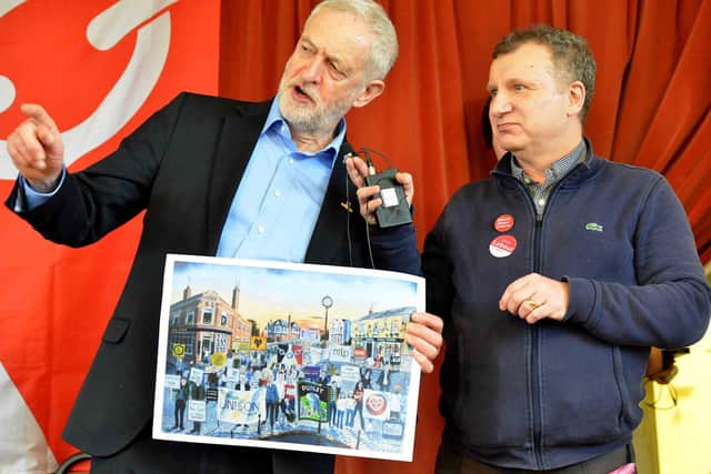 Councillor Pete Lowe, right, with Labour leader Jeremy Corbyn