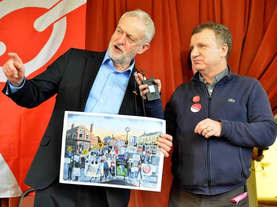 Councillor Pete Lowe, right, with Labour leader Jeremy Corbyn