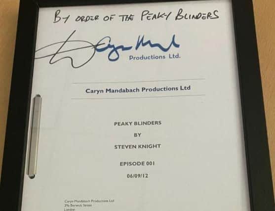 Signed Peaky Blinders script up for auction.