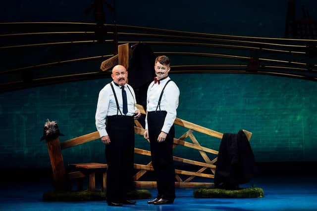 The spies Boris (Adam Stafford) and Goran (Michael Joseph)