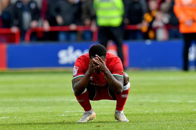 A devastated Liam Gordon after Walsall all but blew their play-off hopes.
