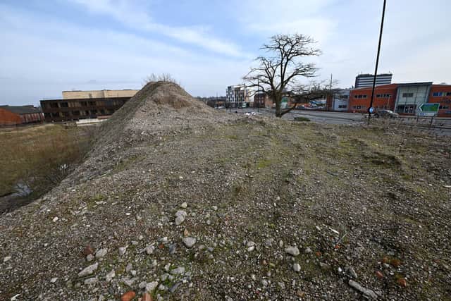 The site of the former police station, which was reduced to rubble in 2019