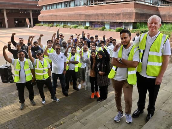 Taxi drivers protest outside Wolverhampton Civic Centre in August last year