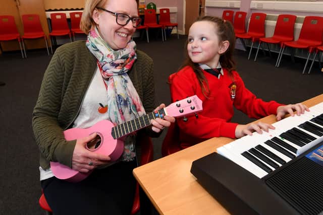 The school has its own music teacher