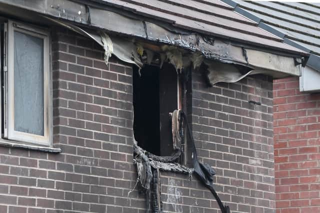 Damage at the back of the semi-detached home