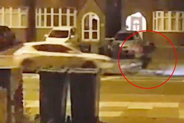 CCTV captures the Seat Leon driven by Abdirahman Ibrahim about to ram Liam Jones' e-bike.