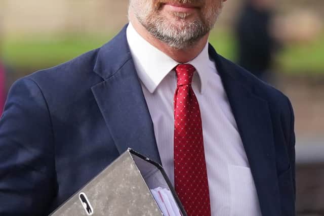 Bargain Hunt auctioneer Charles Hanson outside Derby Crown Court