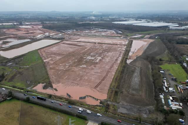 Aerial pics over the West Midlands Interchange development near Coven.