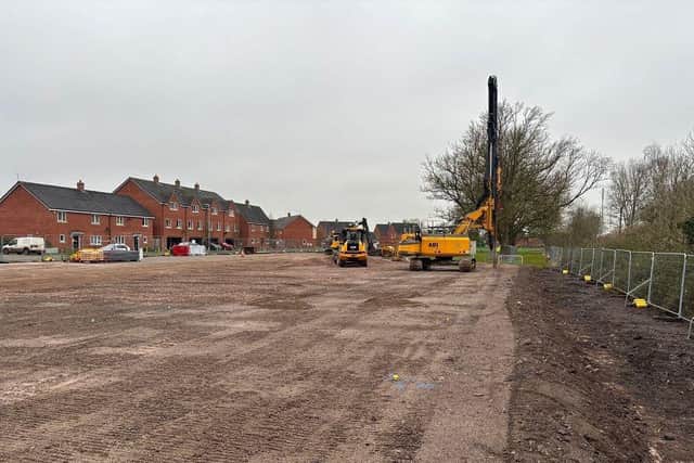 Building work started at the site.