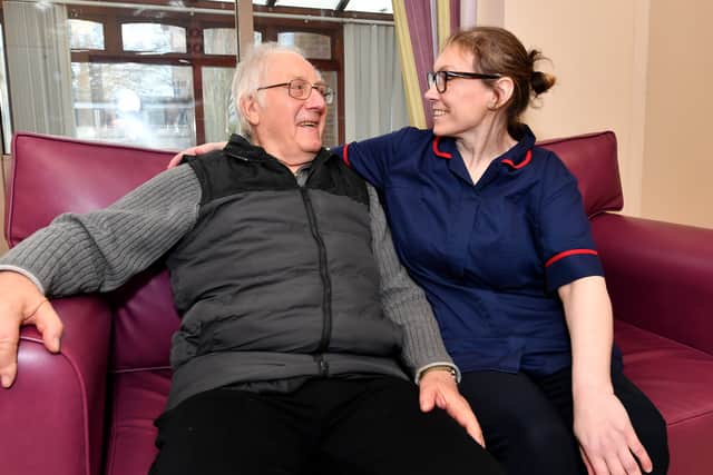 Patient Ivan Glover with ward manager Jackie Moylan. Both will be moving to the Dorothy Pattison unit.