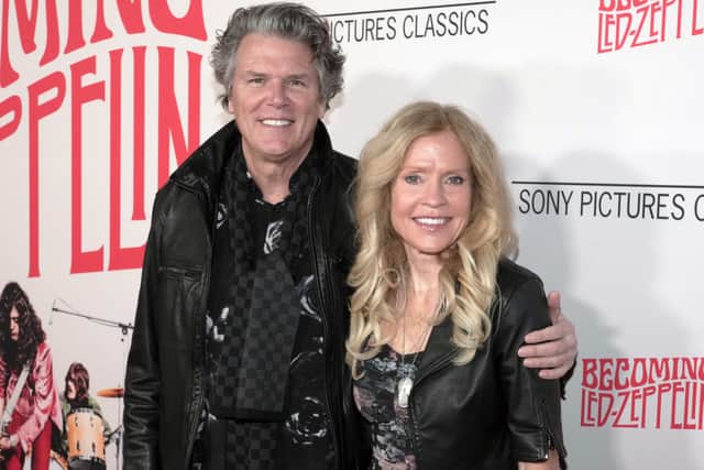 Brian Knapp and Debbie Saunders attend "Becoming Led Zeppelin" Los Angeles Special Screening at TCL Chinese Theater on January 27, 2025 in Hollywood, California.