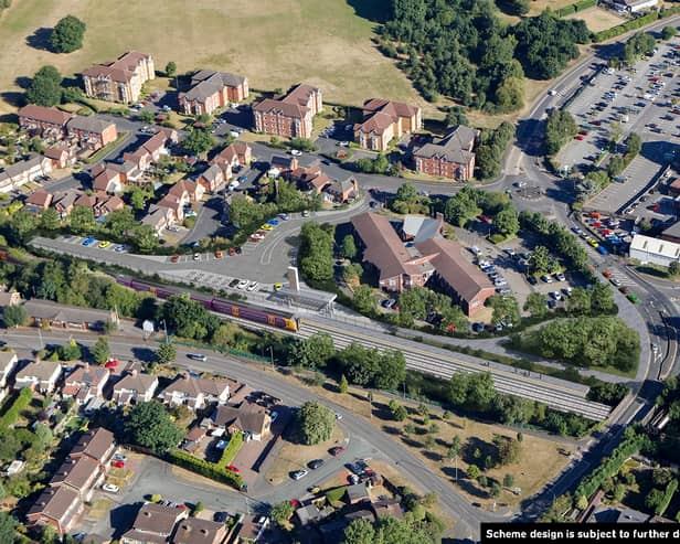 A computer-generated image of how the new Aldridge station may look