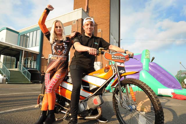 Speedway rider Connor Fletcher, of Codsall, with Abbie Davis, of Walsall, in 2018