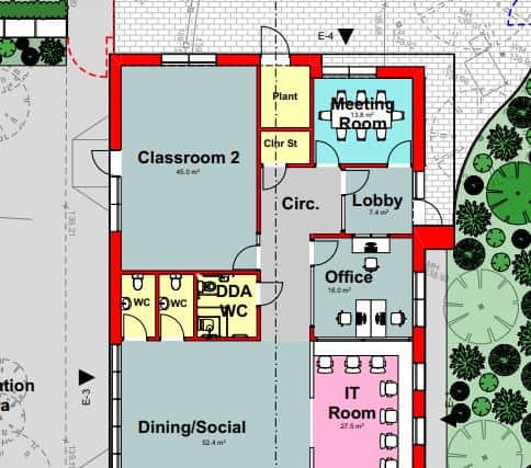 The layout of the new  block
