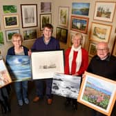 Sandra Gould, Margaret McAtominey, David McGuire, Pat Hoskisson and Ken Worley, from Walsall Society of Artists get set for their exhibition at New Art Gallery, Walsall