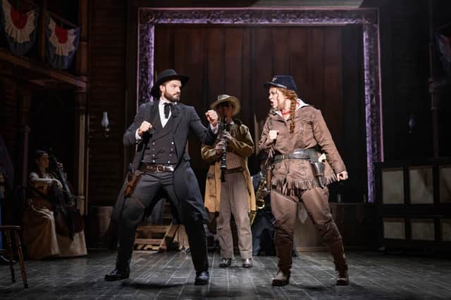 Pals Carrie and Vinny on stage in "Calamity Jane."