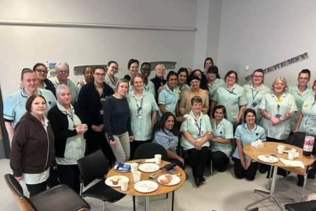 Dawn pictured with her colleagues