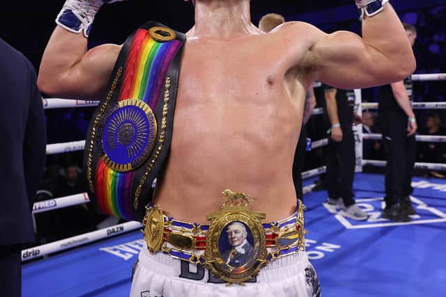 Nottingham, UK: Harry Scarff v Conah Walker, British Welterweight Title
25 January 2025
Picture By Mark Robinson Matchroom Boxing
Conah Walker celebrates his win.