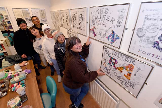 A local art group called Maths & English Made Easy Through Art have an exhibition at The Museum of Cannock Chase based on local poet Nancy Foster.
Pictured is group leader Clair Harris with some of the students who created the artwork.