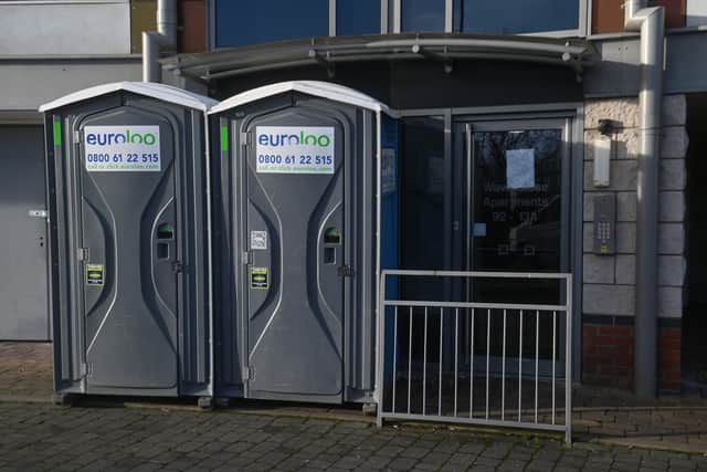 Residents were left using portable toilets, despite the freezing temperatures