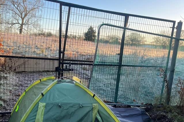 Santino and the team have not been staying in posh hotels every night either - roughing it in the wilderness in tents. 