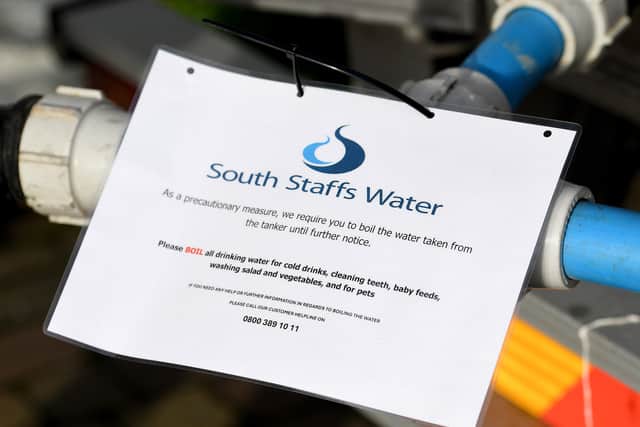 South Staffs Water supplied two water bowsers for residents to use, with the water needing to be boiled first