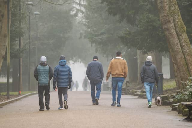 The cold conditions didn't stop walkers taking advantage of the beauty of Walsall Arboretum