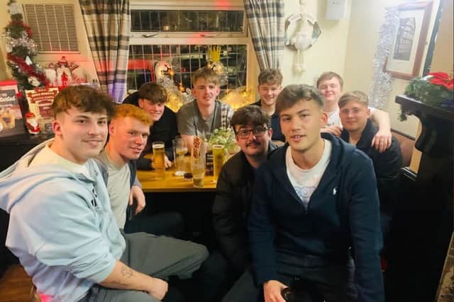 The lads all together on the music night